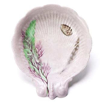 Thaxter, Celia (1835-1894) Hand-Painted, Signed and Dated Ceramic Dish.